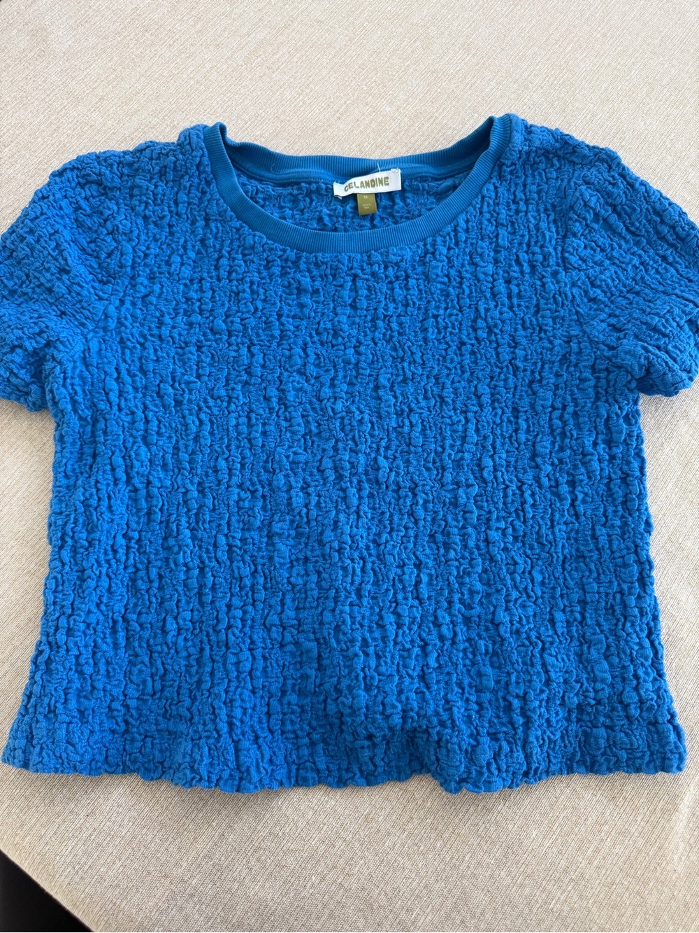 Textured Royal Blue Crop Top